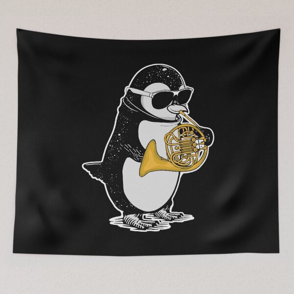 Item preview, French Horn Player Penguin Gift Kids Music French Horn designed and sold by DSWShirts.
