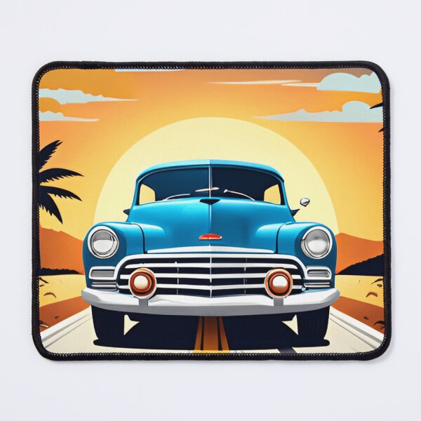 Artikelvorschau, Retro-Auto fährt vor einem Sonnenuntergang entworfen und verkauft von toonydesigns.