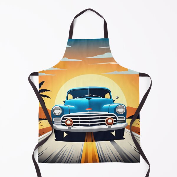Artikelvorschau, Retro-Auto fährt vor einem Sonnenuntergang entworfen und verkauft von toonydesigns.
