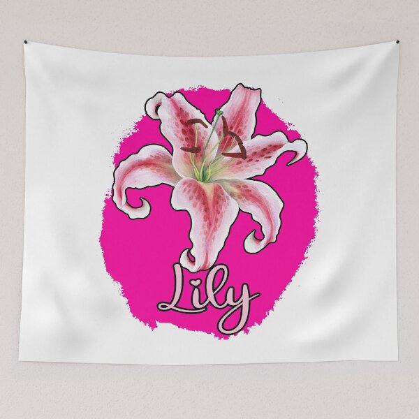 Item preview, Stargazer Lily Flower Name Pink Floral Nature Lilies Botanic designed and sold by funnytshirtemp.