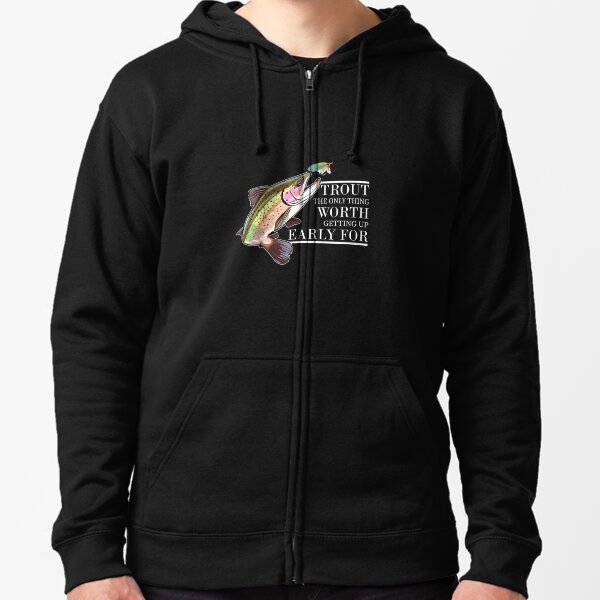 Trout Fly Fishing - Trout Biting a Fly Lure Adventure Pullover Hoodie for  Sale by Cedinho