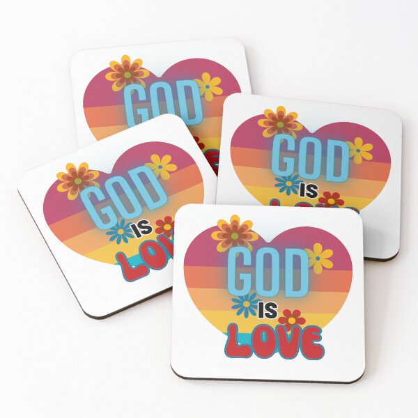Item preview, God is Love Retro Heart Sunset designed and sold by PBJArt.