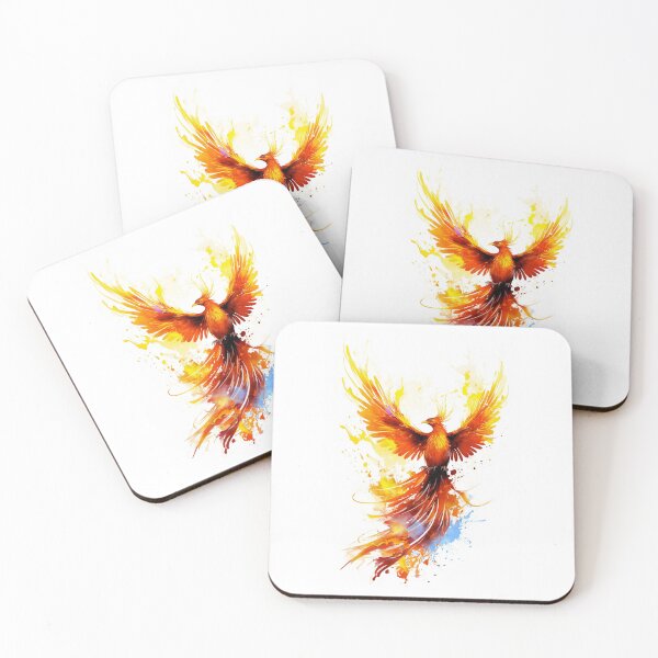 Item preview, Flaming phoenix in watercolor style designed and sold by Skynotik.