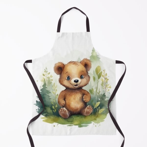 Item preview, Bear Cup Sitting in Forest: Kids' Watercolor Prints by Mila van Meer designed and sold by Mila van Meer.