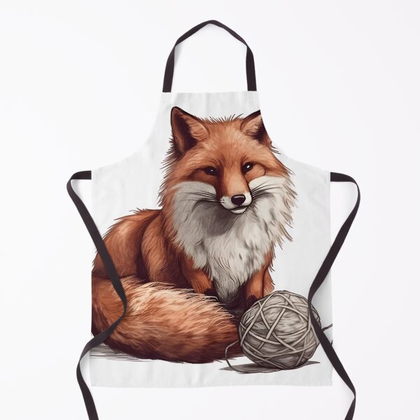 Item preview, Hand Drawn Fox with Ball of Yarn designed and sold by cy312.