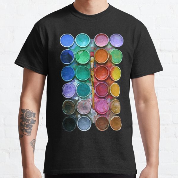 Watercolor Rainbow Flow Abstraction palette Classic T-Shirt