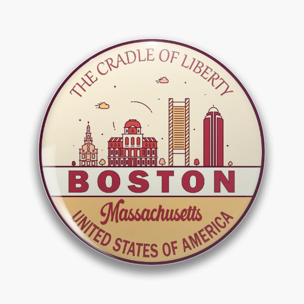 Item preview, Boston Massachusetts City Skyline Emblem designed and sold by KrisSidDesigns.
