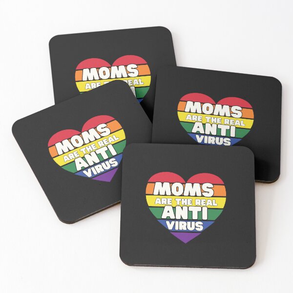 Item preview, Moms are the Real Antivirus Funny Rainbow Typography Quote designed and sold by thedazzlingmonk.