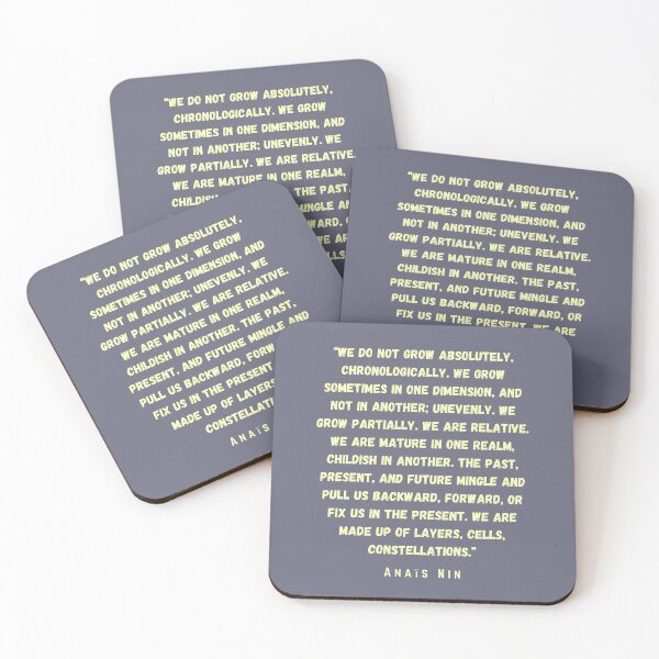 Item preview, “Anaïs Nin quote: “We do not grow absolutely, chronologically..” designed and sold by artbleed.
