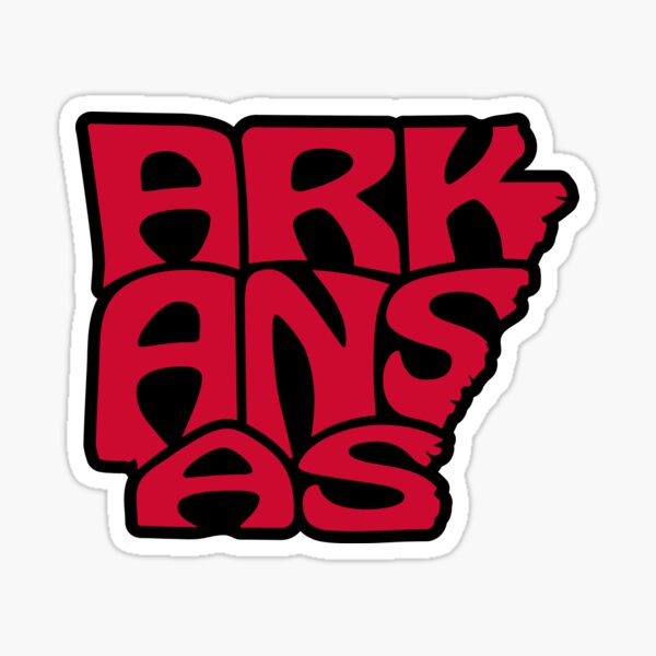Vista previa del artículo con la obra «Arkansas negro con letras rojas», diseñado y vendido por zzeman.