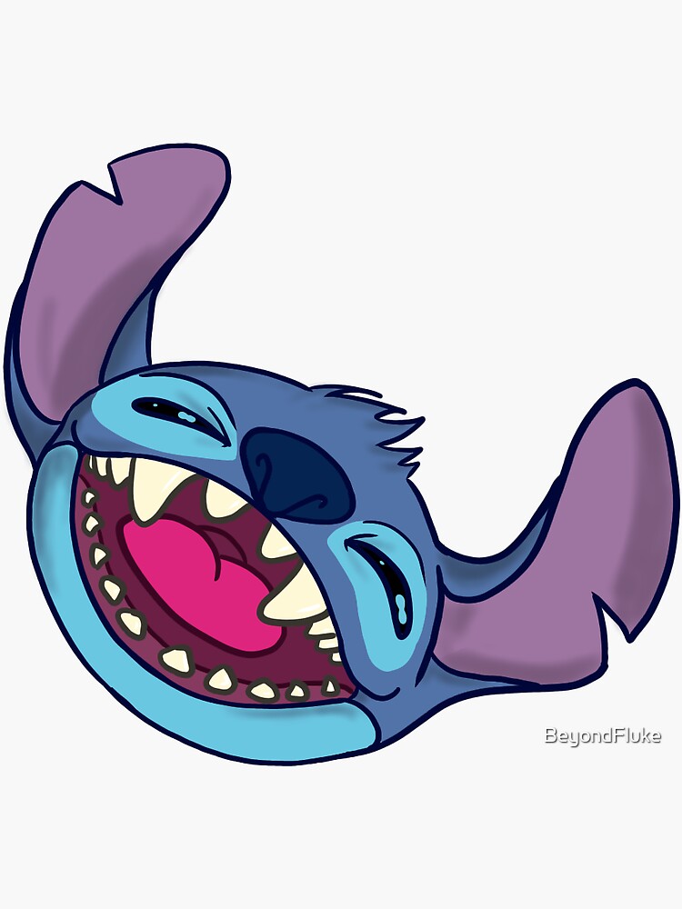 "Laughing Stitch" Sticker for Sale by BeyondFluke Redbubble