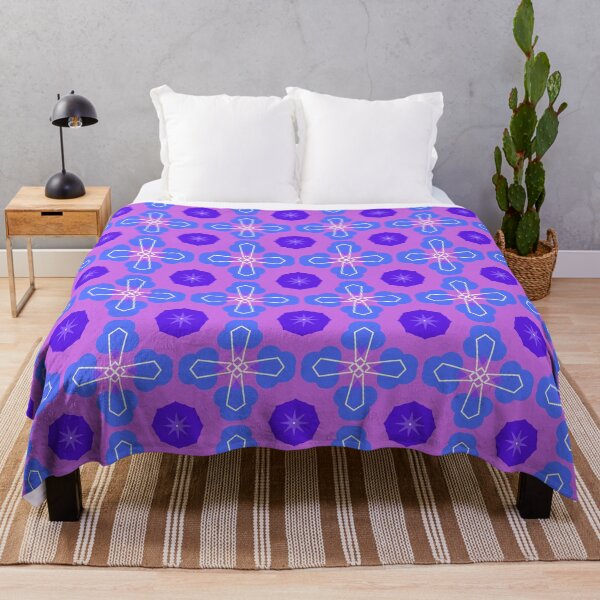 Item preview,  Spring into Style with this Pink Background with Blue and Purple Elements Surface Design designed and sold by MimsTees.