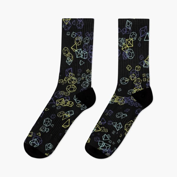 Item preview, Dice Hoard - Black background with yellow, slate grey and navy blue dice designed and sold by AvengingSassy.