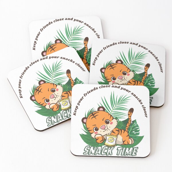 Item preview, Cute Kawaii Baby Tiger during snack time with sweet quotes designed and sold by blesstudio.