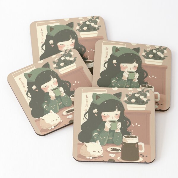 Item preview, Korean Coffee Girl - Illustration designed and sold by ChelaDesigns.