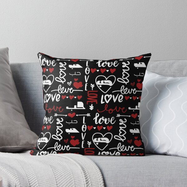 Item preview, Love in Arabic Calligraphy Hub Hubb حب Black White Red designed and sold by ZamZamDesign.