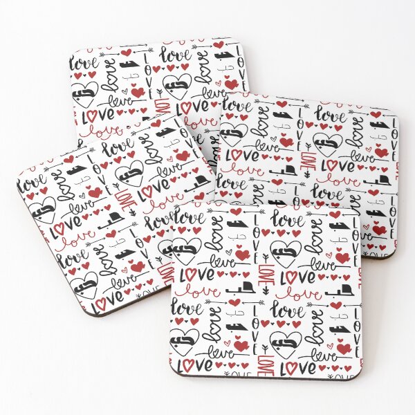 Item preview, Love in Arabic Calligraphy Hub Hubb حب White Black Red designed and sold by ZamZamDesign.
