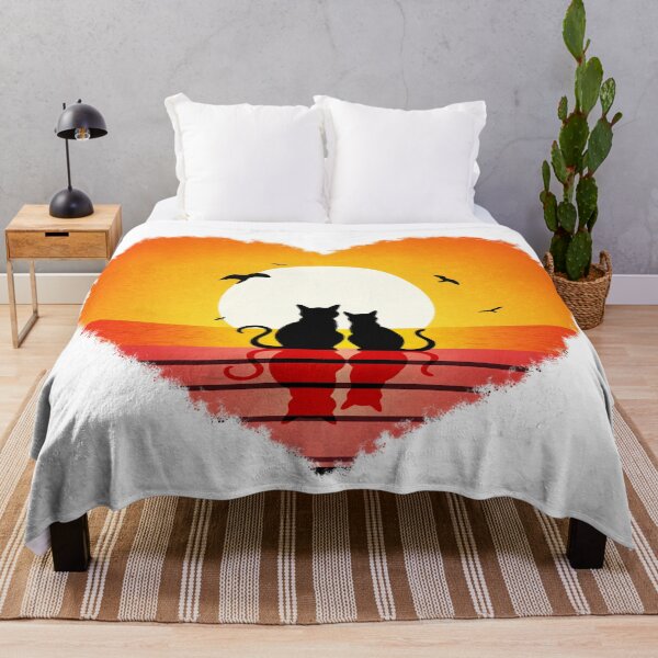 Item preview, cat looking at sunset heart designed and sold by ramwebroom.