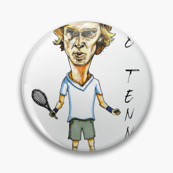 Item preview, Andrey Rublev pro tennis caricature designed and sold by dizzycatbiz.