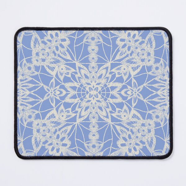 Item preview, hand drawn lace on periwinkle blue designed and sold by rysunki-malunki.
