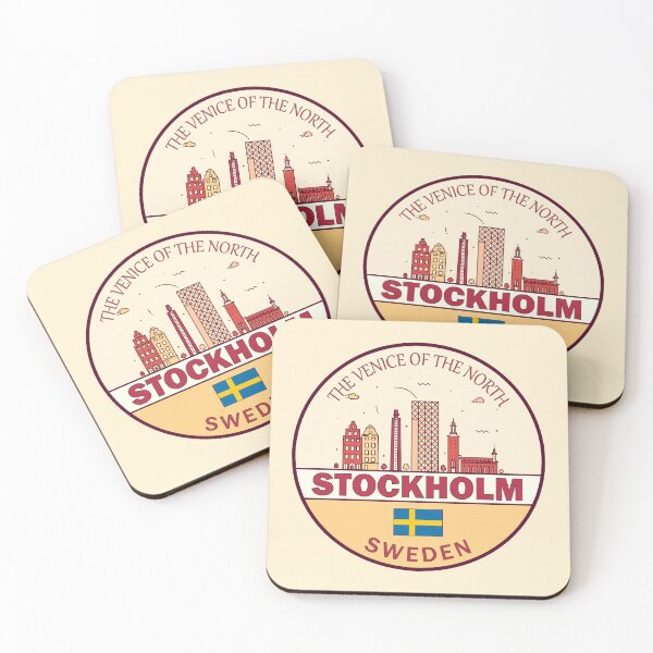 Item preview, Emblema del horizonte de la ciudad de Estocolmo Suecia designed and sold by KrisSidDesigns.