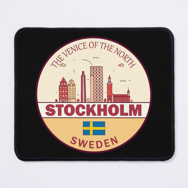 Item preview, Emblema del horizonte de la ciudad de Estocolmo Suecia designed and sold by KrisSidDesigns.