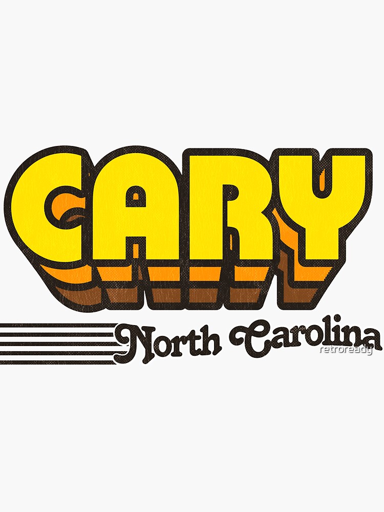 "Cary, North Carolina Retro Stripes" Sticker for Sale by retroready