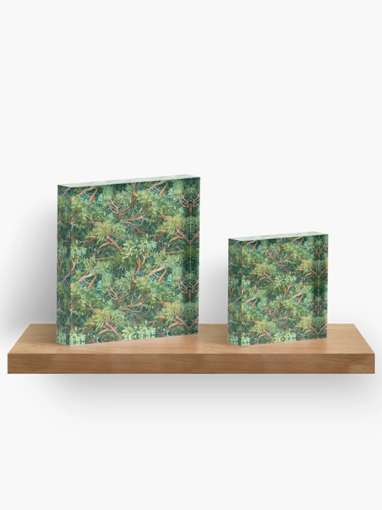 Thumbnail 3 of 5, Acrylic Block, Tree Clutter - Unique Nature Pattern by Pattern Stream designed and sold by PatternStream.