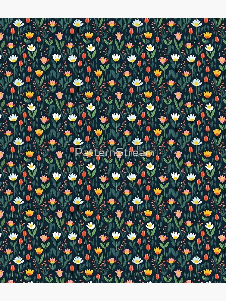 Thumbnail 3 of 3, Backpack, Lovely Flowers Pattern by Pattern Stream designed and sold by PatternStream.