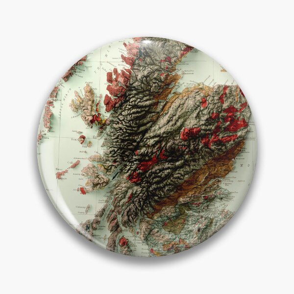Item preview, 1865 Scotland Geological Relief Map digitally-rendered designed and sold by ThinkAboutMaps.