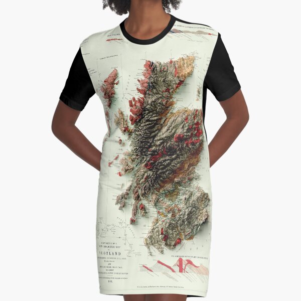Item preview, 1865 Scotland Geological Relief Map digitally-rendered designed and sold by ThinkAboutMaps.