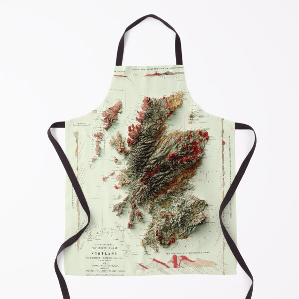 Item preview, 1865 Scotland Geological Relief Map digitally-rendered designed and sold by ThinkAboutMaps.