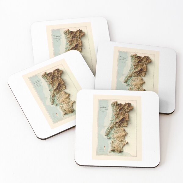Item preview, 1906 Portugal Relief Map 3D digitally-rendered designed and sold by ThinkAboutMaps.