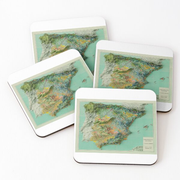 Item preview, 1966 Spain Relief Map 3D digitally-rendered designed and sold by ThinkAboutMaps.