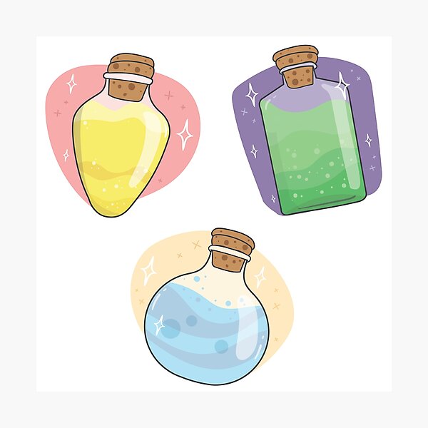 3 Magical Potion Drinks Photographic Print