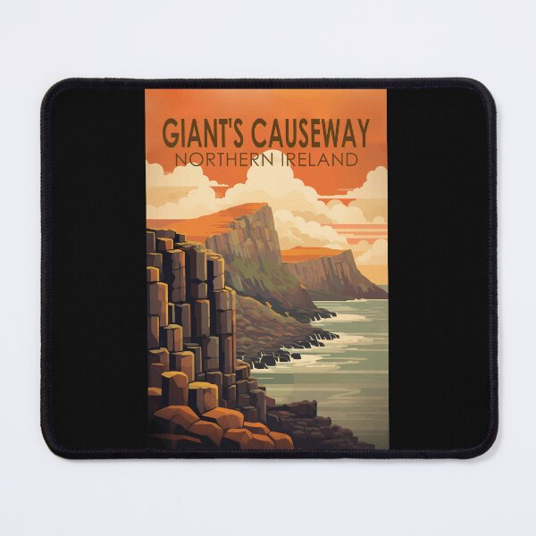Item preview, Giants Causeway Northern Ireland Travel Art Vintage designed and sold by KrisSidDesigns.