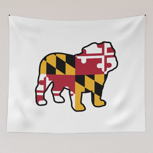 Item preview, Bulldog Silhouette with Maryland State Flag designed and sold by Jenn Inashvili.