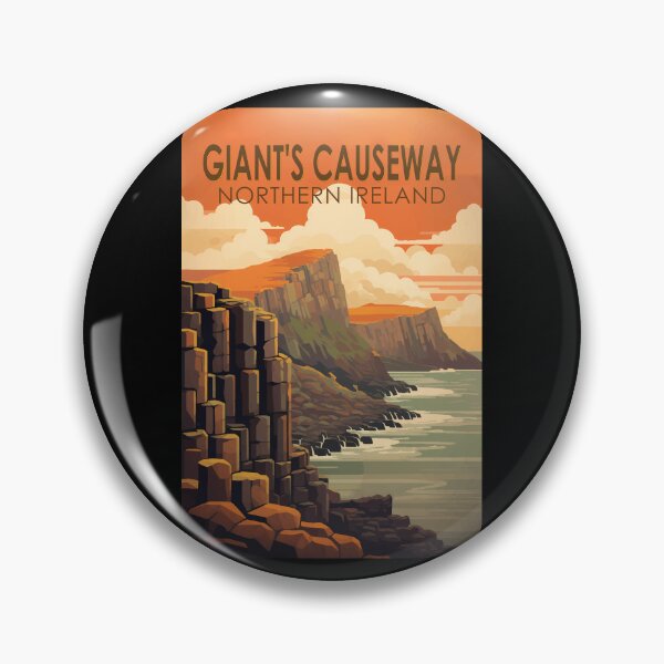 Item preview, Giants Causeway Northern Ireland Travel Art Vintage designed and sold by KrisSidDesigns.