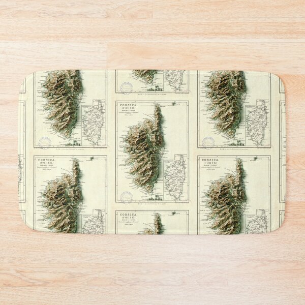 Item preview, 1871 Map of Corsica - France 3D digitally-rendered  designed and sold by ThinkAboutMaps.