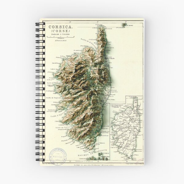 Item preview, 1871 Map of Corsica - France 3D digitally-rendered  designed and sold by ThinkAboutMaps.