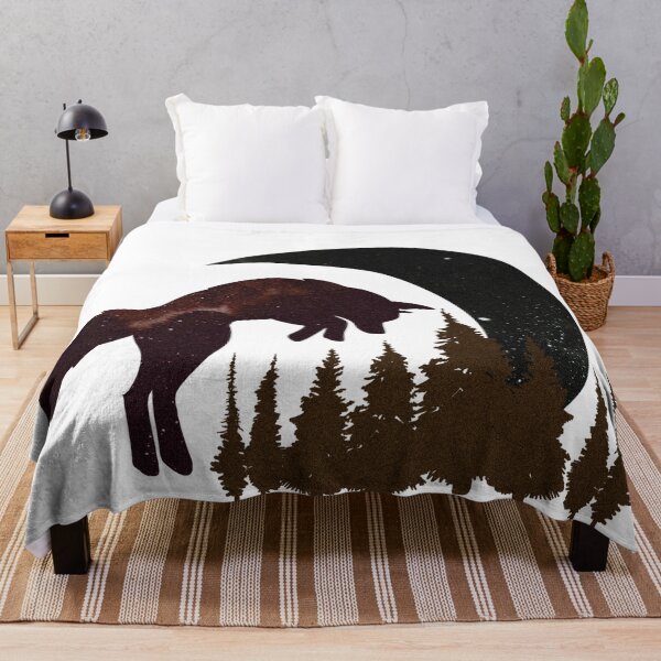 Item preview, Wolf Drawing with Moon and Trees designed and sold by deepakrode7.
