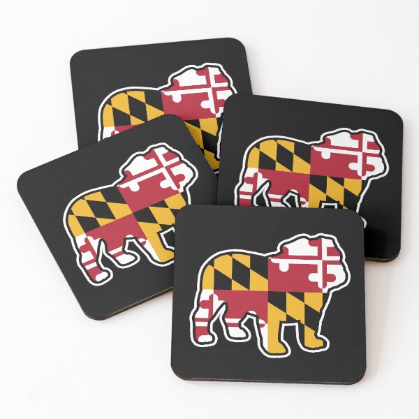 Item preview, Bulldog Silhouette with Maryland State Flag designed and sold by Jenn Inashvili.