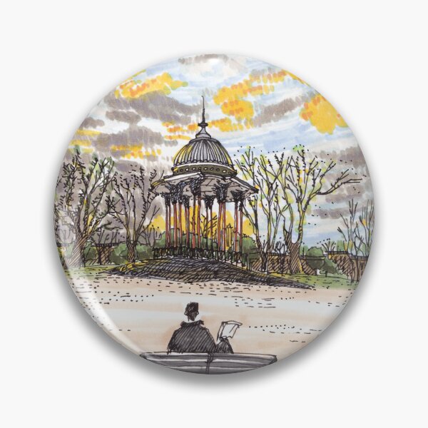 Item preview, Sketch of Clapham Common in the sunset - Urban sketch designed and sold by LeMooMooSketch.