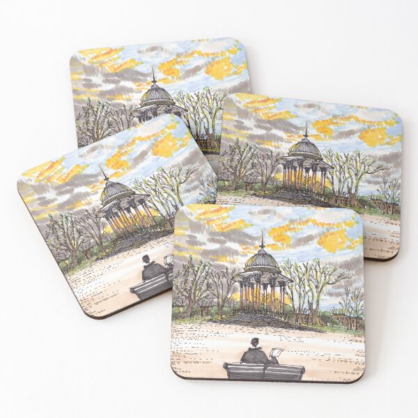 Item preview, Sketch of Clapham Common in the sunset - Urban sketch designed and sold by LeMooMooSketch.