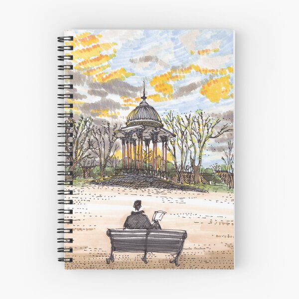 Item preview, Sketch of Clapham Common in the sunset - Urban sketch designed and sold by LeMooMooSketch.