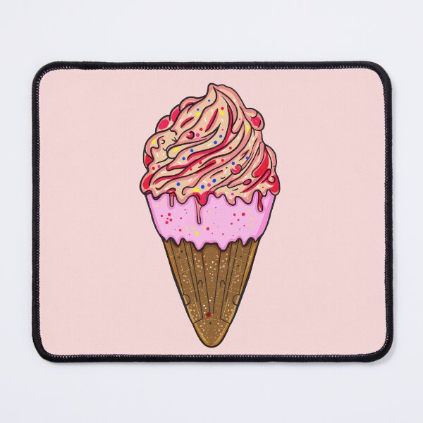 Item preview, Cute chibi style tasty strawberry ice cream cone designed and sold by PinkSeaside.