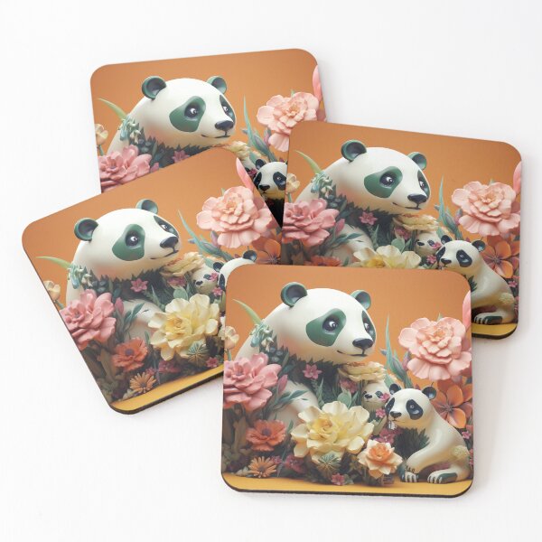 Item preview, Flowery pandas designed and sold by PoppinArtFox.