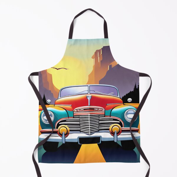 Artikelvorschau, Retro-Auto fährt vor einem Sonnenuntergang entworfen und verkauft von toonydesigns.
