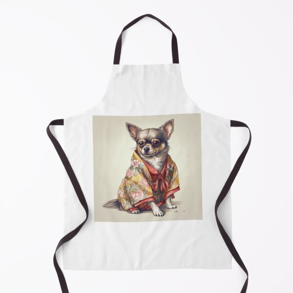 Item preview, Cute Chihuahua Dog In Japanese Kimono Robe Illustration designed and sold by ImaginariumTees.