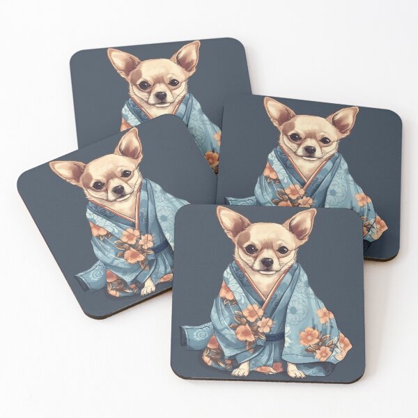 Item preview,  Cute Chihuahua Dog In Japanese Kimono Robe Illustration designed and sold by ImaginariumTees.